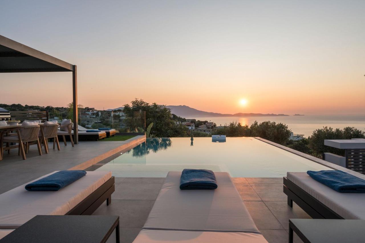 Villa Ekphrasis With Sea View And Jacuzzi Ravdhoukha Ngoại thất bức ảnh
