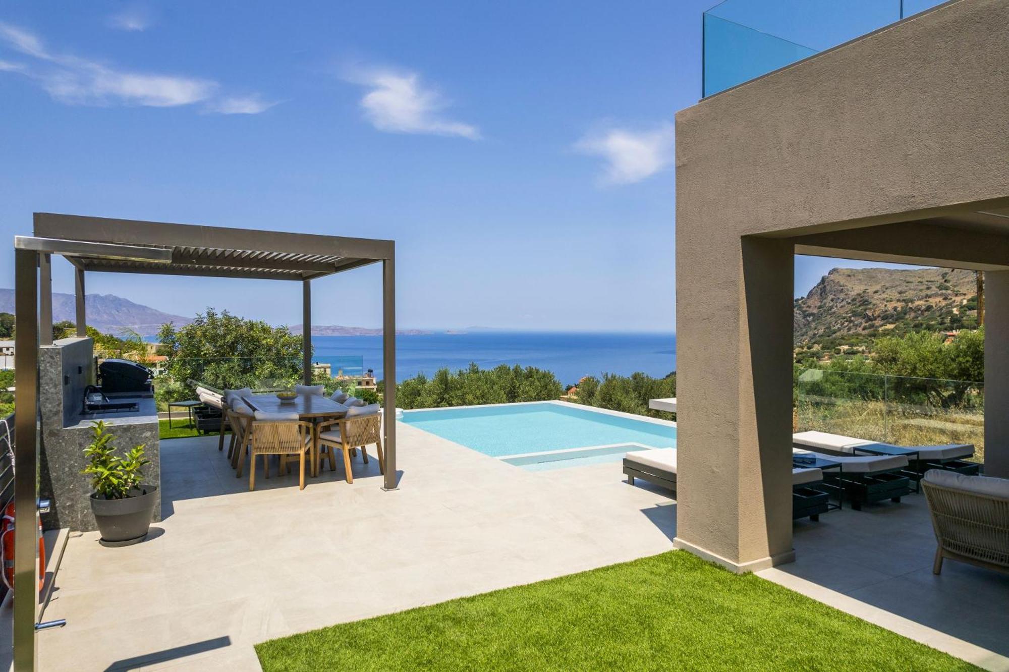 Villa Ekphrasis With Sea View And Jacuzzi Ravdhoukha Ngoại thất bức ảnh