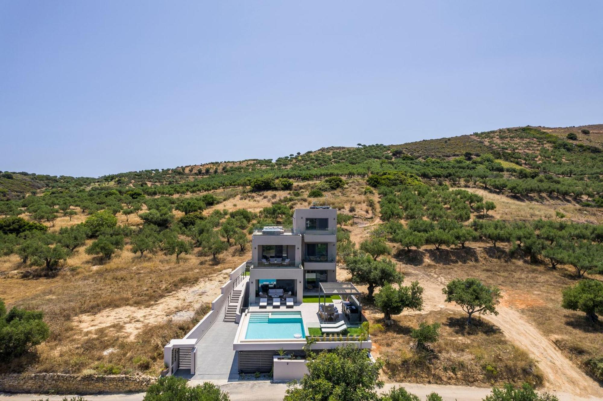 Villa Ekphrasis With Sea View And Jacuzzi Ravdhoukha Ngoại thất bức ảnh