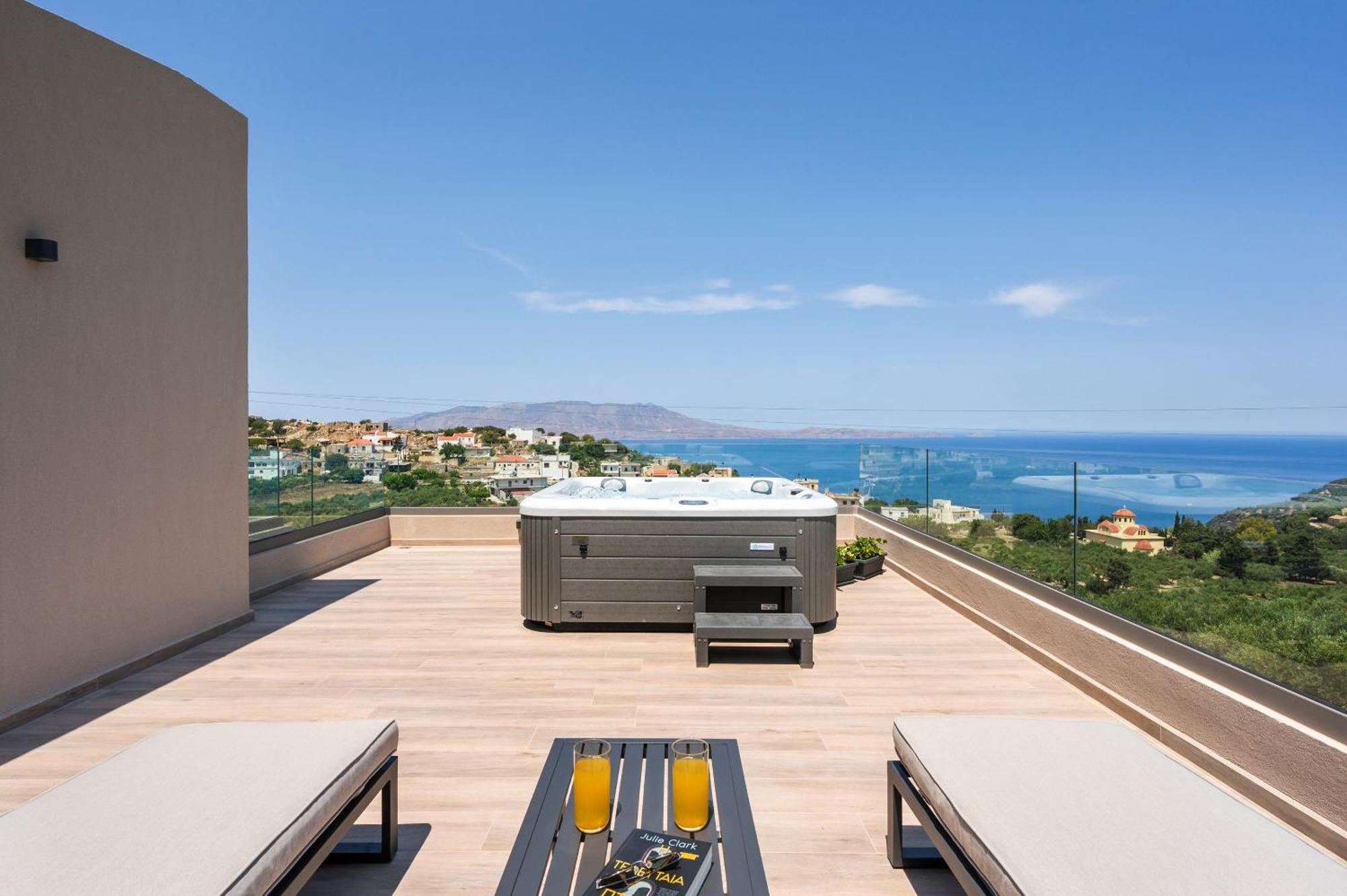 Villa Ekphrasis With Sea View And Jacuzzi Ravdhoukha Ngoại thất bức ảnh