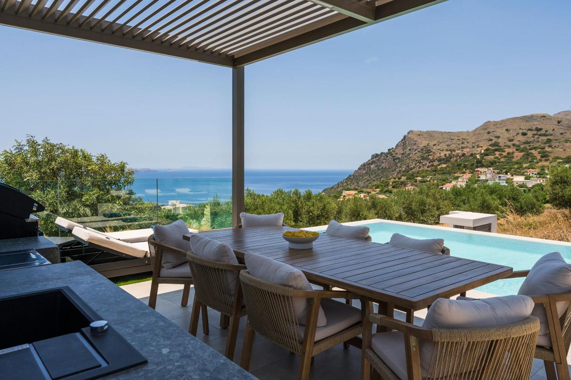 Villa Ekphrasis With Sea View And Jacuzzi Ravdhoukha Ngoại thất bức ảnh