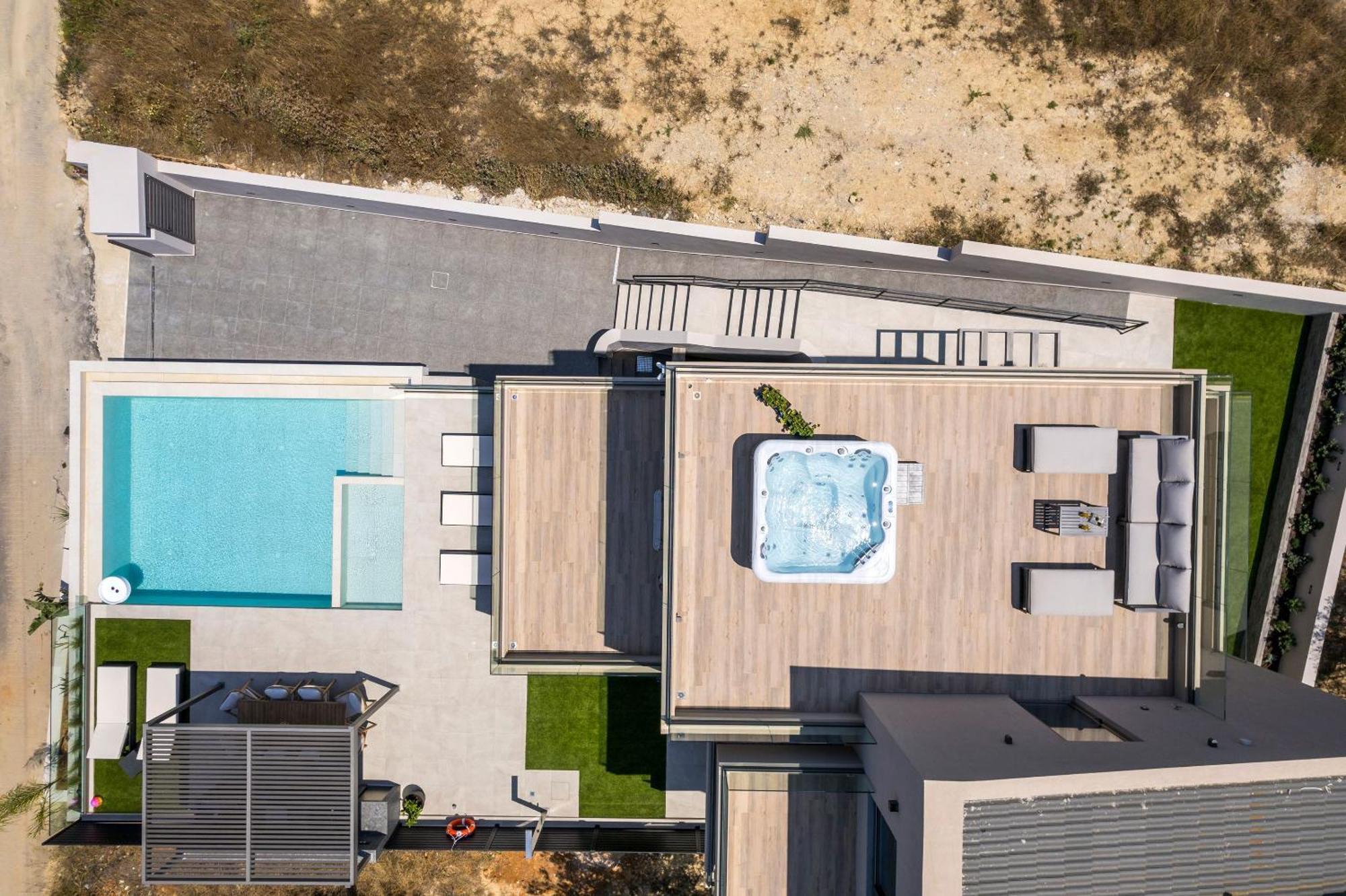 Villa Ekphrasis With Sea View And Jacuzzi Ravdhoukha Ngoại thất bức ảnh